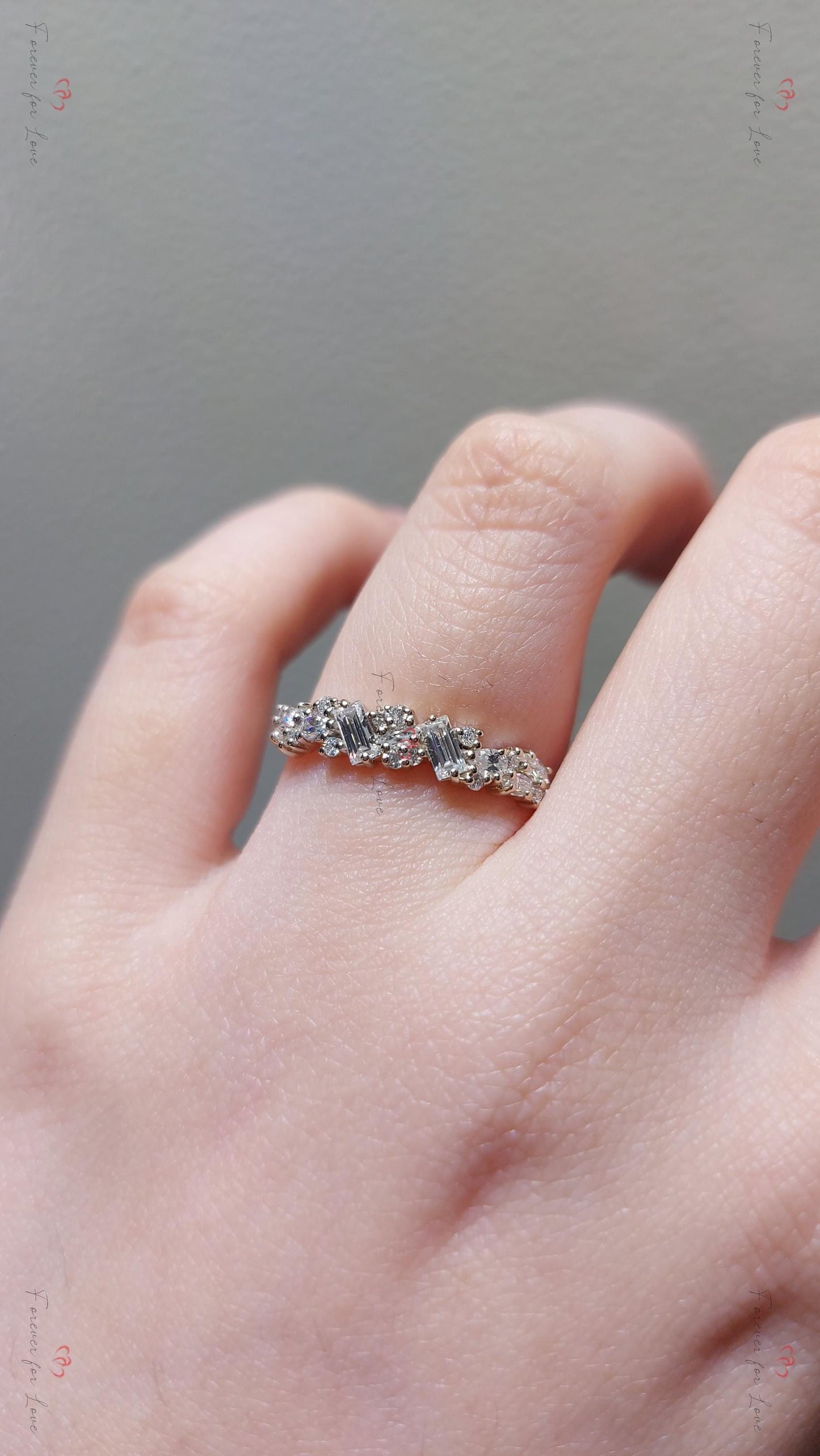 Alliance Marquise Diamant Milgrain Marquise cut Moissanite Brillant Taille Brillant engagement ring in Gold or Platinum — custom handcrafted by Forever For Love