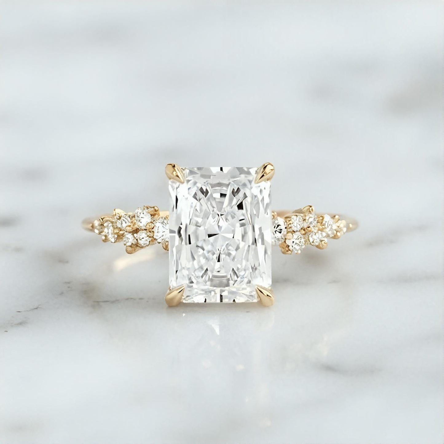 3.5 Ct IGI Certified Radiant Lab Diamond Solitaire Engagement Ring Radiant cut 1Ct Moissanite Brilliant Cut engagement ring in 935 Argentium Silver — custom handcrafted by Forever For Love