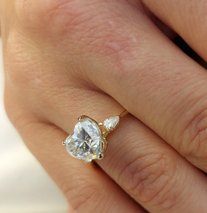 2.5 Ct Pear Diamond, Moissanite Engagement Ring