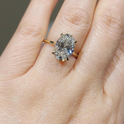 3.5 Ct Oval Lab Diamond Solitaire Engagement Ring
