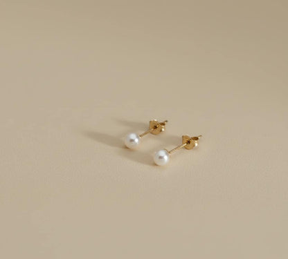 Minimalistische Perlenohrstecker, Süßwasser-Perlenohrringe, Kleine Stapelohrringe, Alltags-Ohrringe, Brautschmuck, Weihnachtsgeschenk für sie