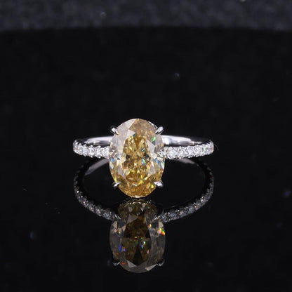 2 Ct Oval Diamond, Moissanite Engagement Ring