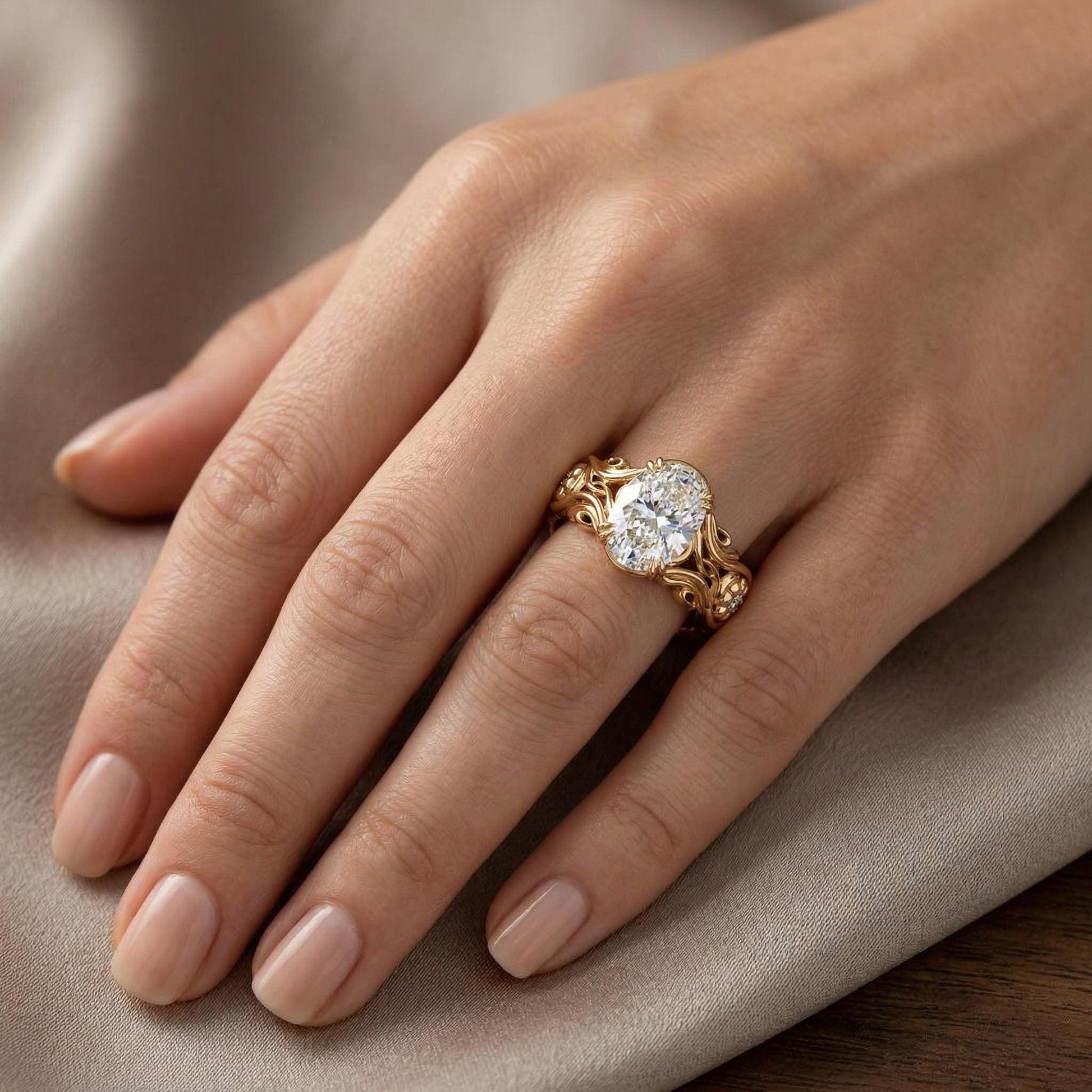 2.5 Ct IGI Certified Oval Lab Diamond Solitaire Engagement Ring
