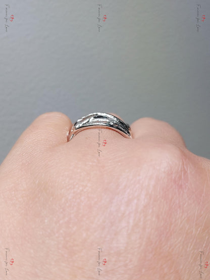 Vintage Natural Round Diamond Wedding Band in Solid Gold/ Platinum Ring, Wedding Anniversary Ring, Promise Ring, Vine leaf Ring.