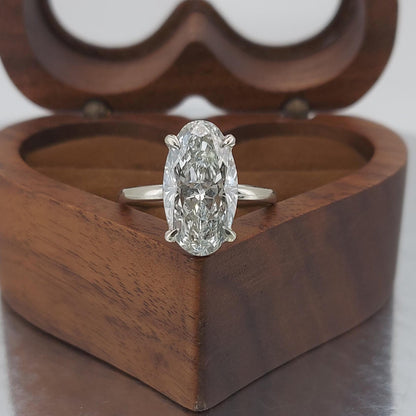 4 Ct Oval Lab Diamond Engagement Ring