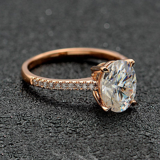 1 Ct Oval Moissanite Engagement Ring