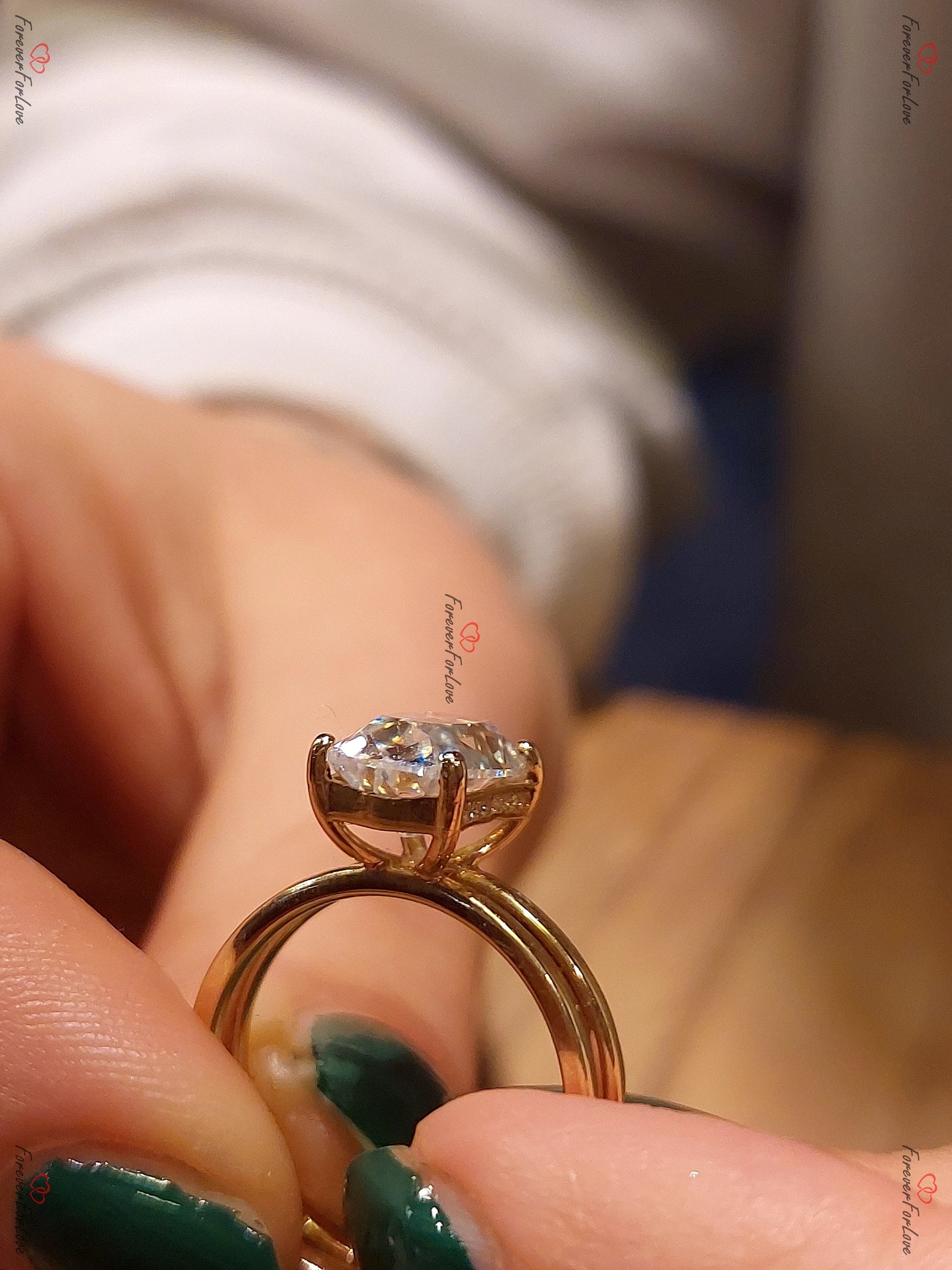 3 CT Vintage Unique OMC Cushion Cut Moissanite Ring, Solid Gold Old Cuts Ring, Hidden halo Solitaire Engagement Ring, B'day Gift For Wife.