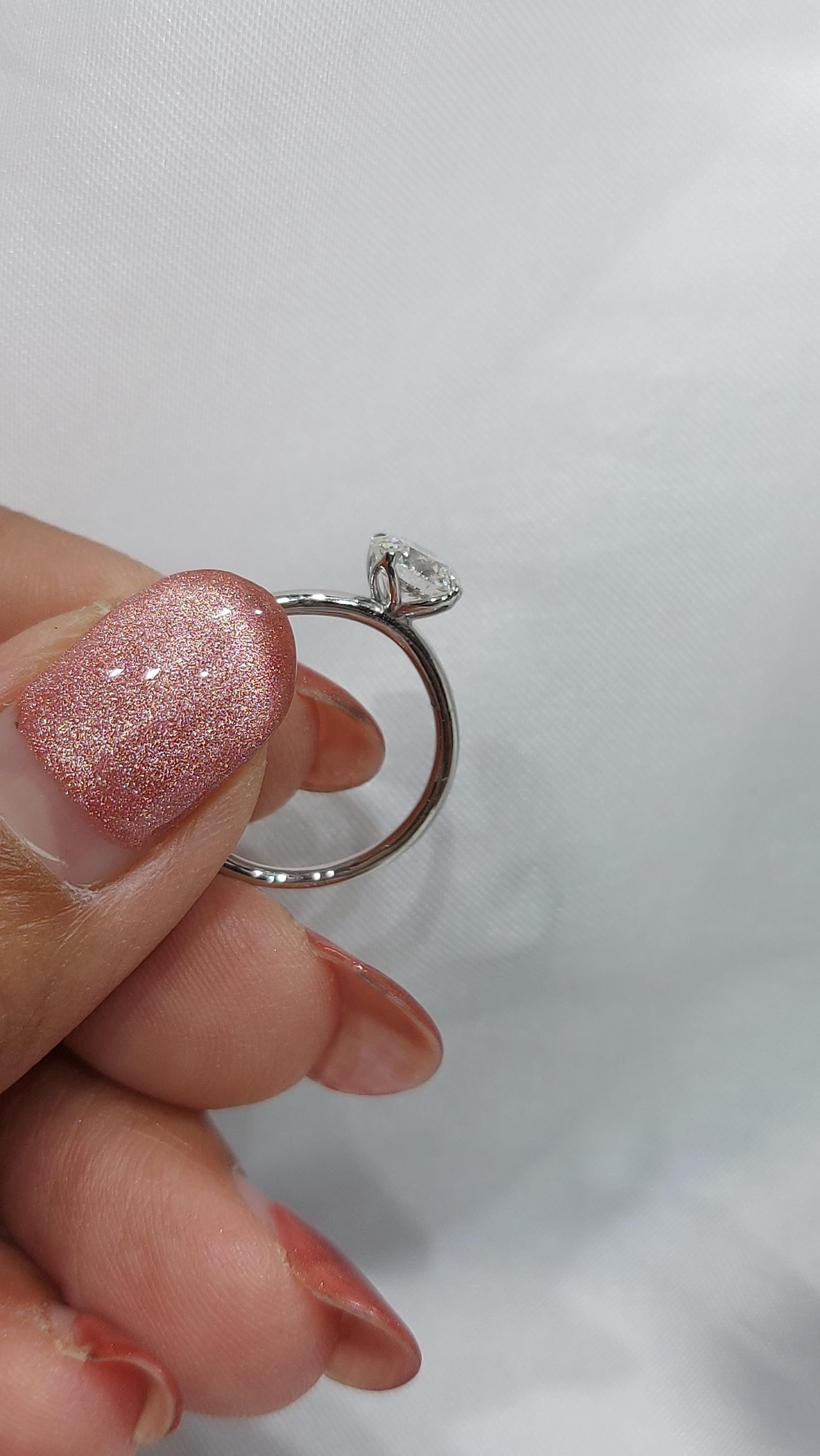 0.8 Ct Round Lab Diamond Solitaire Engagement Ring