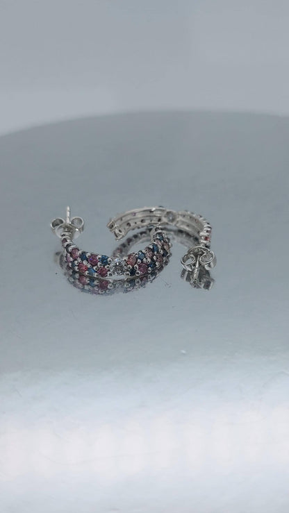 14k White Gold Cluster Stud- Lab grown diamond, Stud Earrings, Perfect Gift for Her