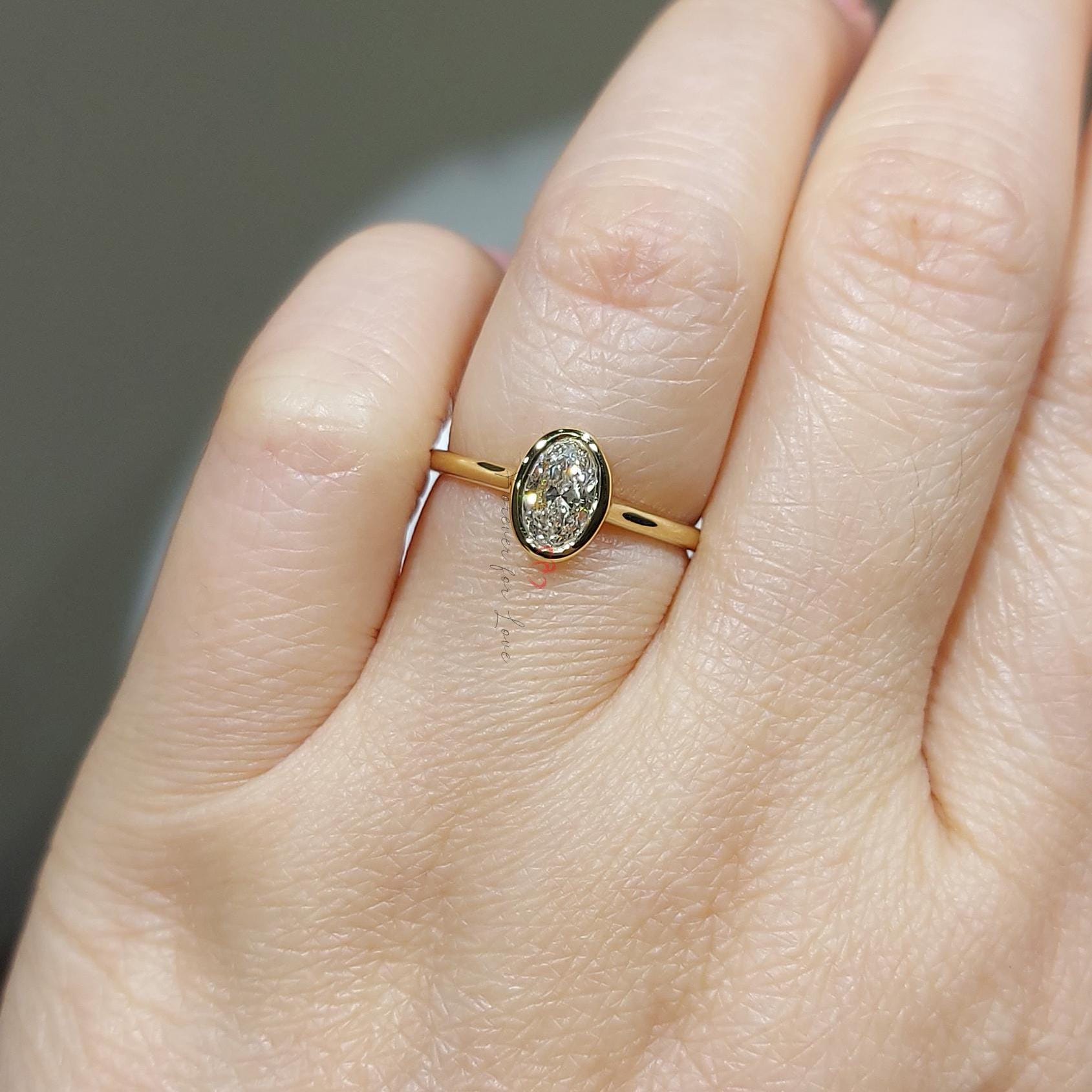0.5 Ct IGI Certified Oval Lab Diamond Solitaire Engagement Ring