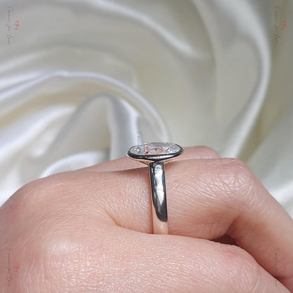 4 Ct Oval Moissanite Halo Engagement Ring