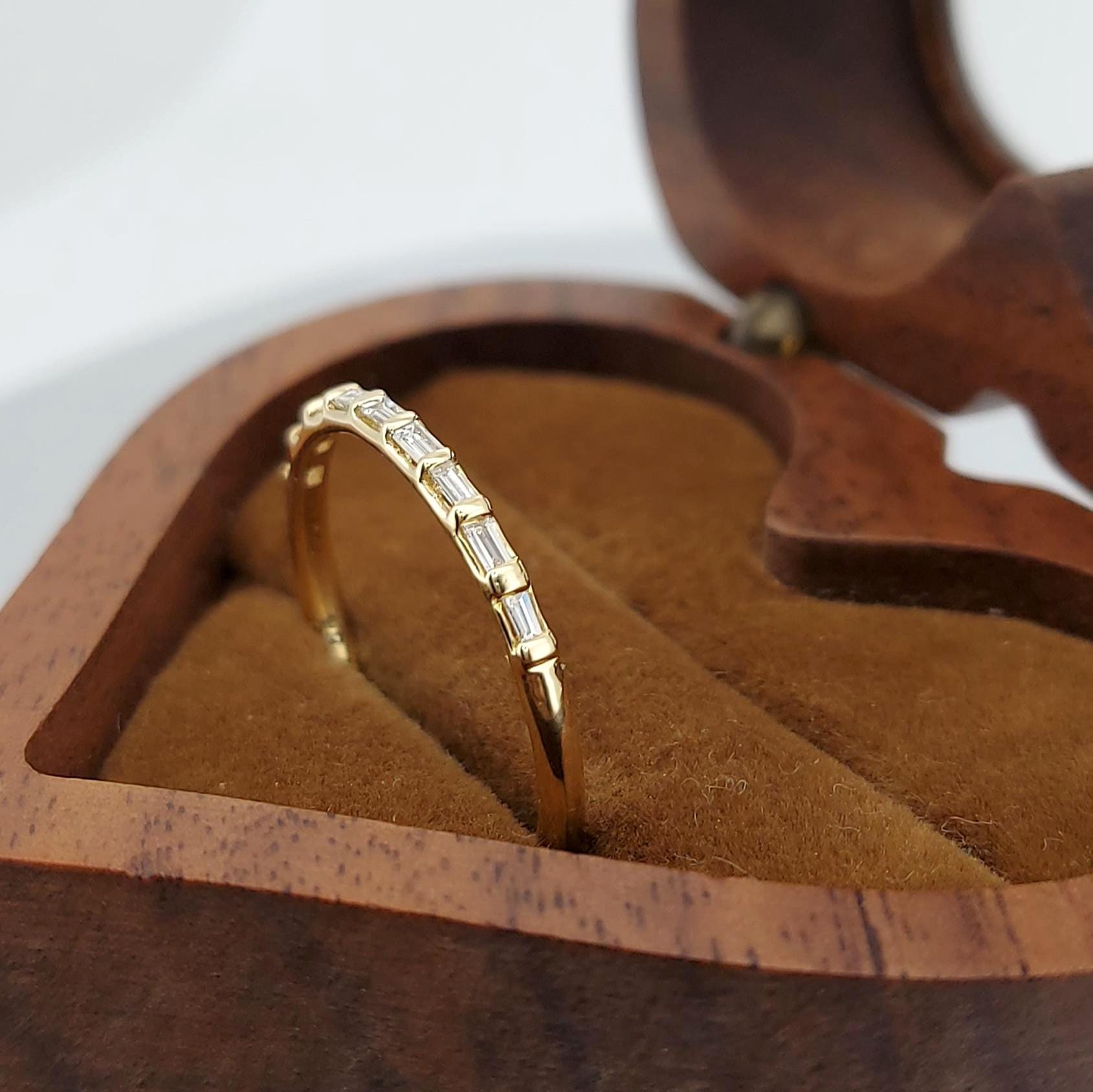 Baguette Lab Diamond Half Eternity Band