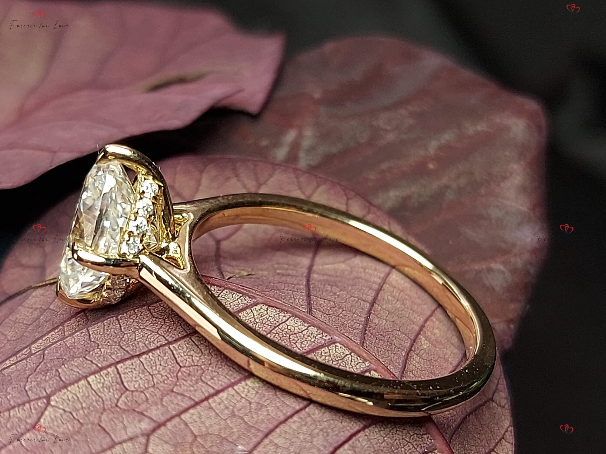 Oval Moissanite Solitaire Engagement Ring