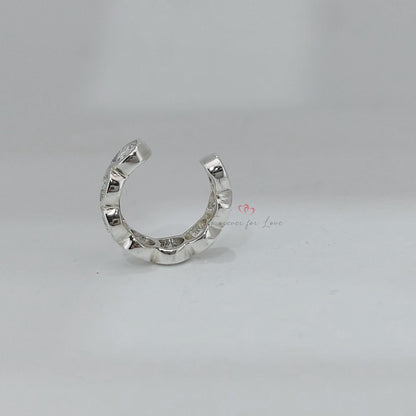 14K Gold Echte Diamant-Ohrmanschette, 3 MM Diamant-Ohrmanschettenohrringe, Knorpelpiercing-Ohrring, Klassische Hochzeits-Ohrringe