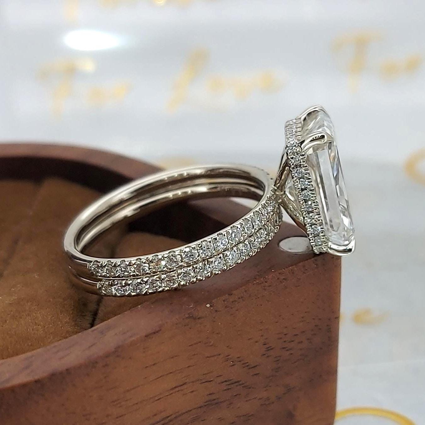 5 Ct IGI Certified Radiant Lab Diamond Halo Ring