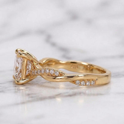 1.6 Ct Princess Lab Diamond Engagement Ring