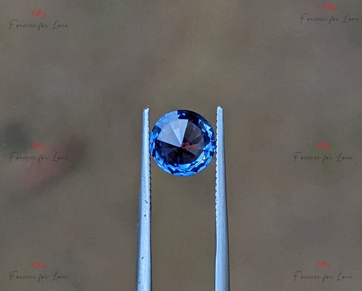 Unique Ceylon cornflower round blue sapphire, mined natural Sapphire stone, custom jewellery, hand made piece. Moissanite engagement ring in Gold or Platinum — custom handcrafted by Forever For Love