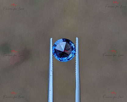 Unique Ceylon cornflower round blue sapphire, mined natural Sapphire stone, custom jewellery, hand made piece.
