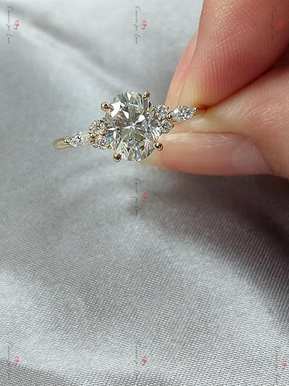 Oval Diamond, Moissanite Engagement Ring