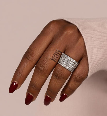 Round Lab Diamond Half Eternity Band