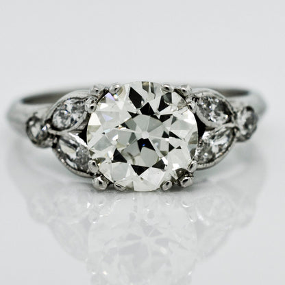 2 Ct Old European Diamond, Moissanite Engagement Ring