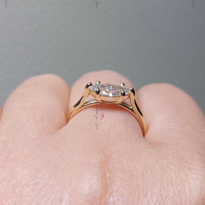 1 Ct IGI Certified Marquise Lab Diamond Engagement Ring
