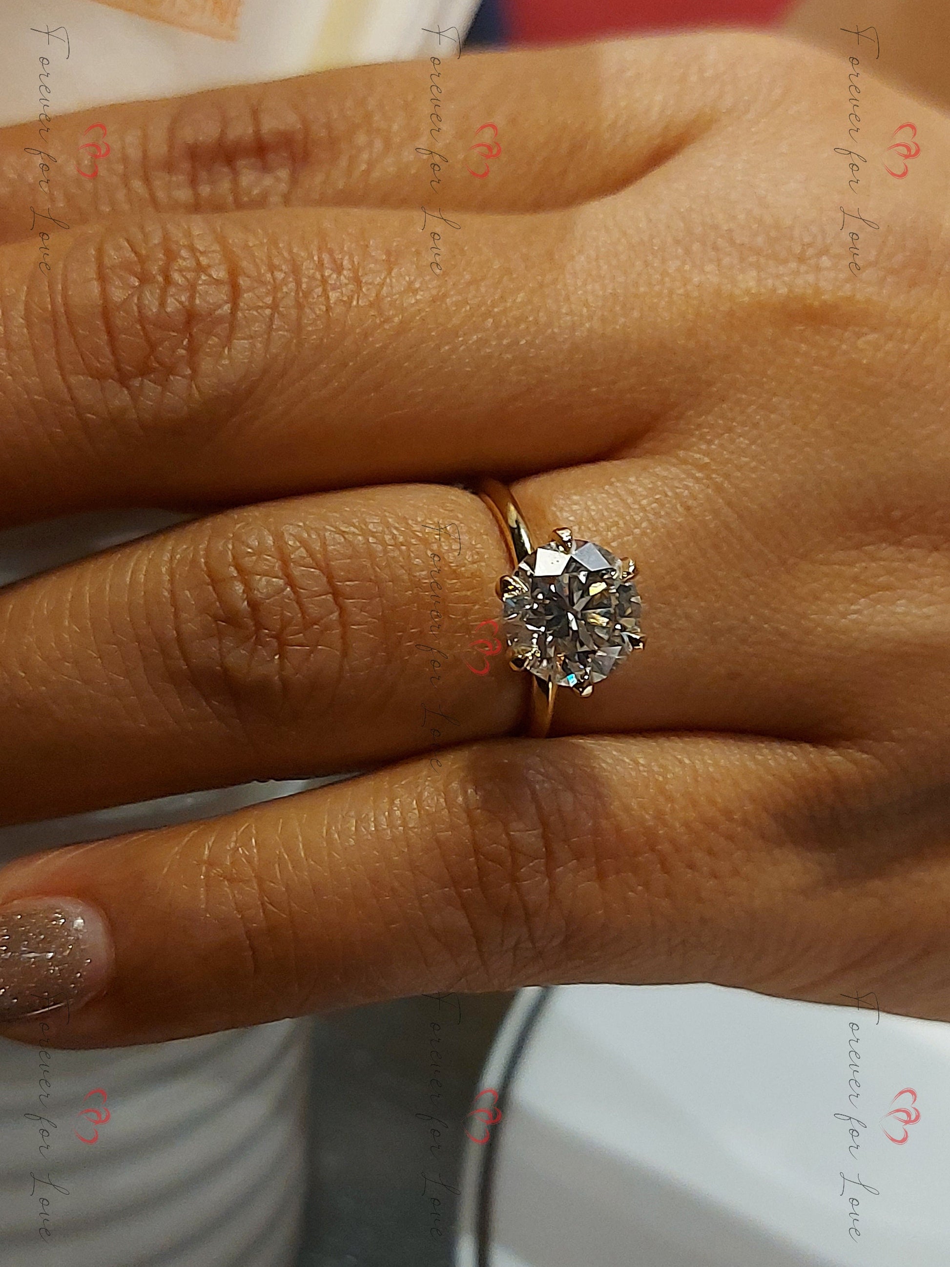 3 Ct IGI Certified Round Lab Diamond Solitaire Engagement Ring