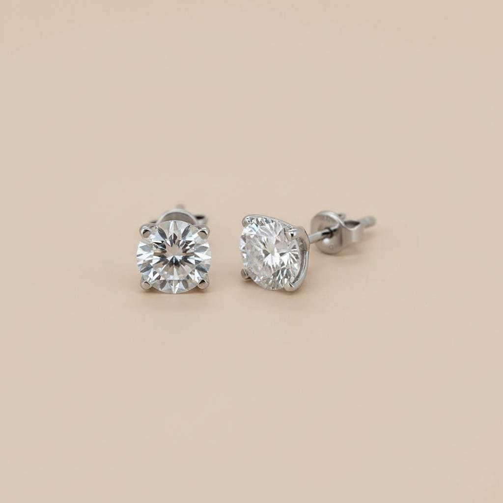 3 Karat Gesamt E, VVS2, IGI zertifizierter im Labor gezüchteter Diamant runder Ohrstecker, Weißgold-Ohrringe, Diamantohrstecker, Geburtstag, Valentinstagsgeschenk für sie Moissanite engagement ring in Gold or Platinum — custom handcrafted by Forever For Love