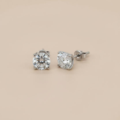 3 Karat Gesamt E, VVS2, IGI zertifizierter im Labor gezüchteter Diamant runder Ohrstecker, Weißgold-Ohrringe, Diamantohrstecker, Geburtstag, Valentinstagsgeschenk für sie