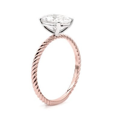 1 Ct Round Diamond Engagement Ring Round cut 1Ct Moissanite Brilliant Cut engagement ring in 935 Argentium Silver — custom handcrafted by Forever For Love