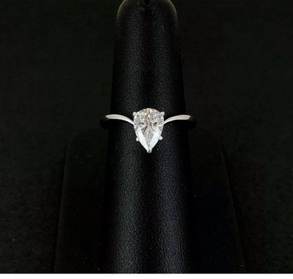 1.01 Ct GIA Certified Pear Natural Diamond Solitaire Engagement Ring