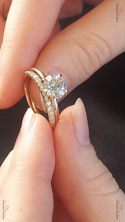 2 Ct Round Lab Diamond Engagement Ring