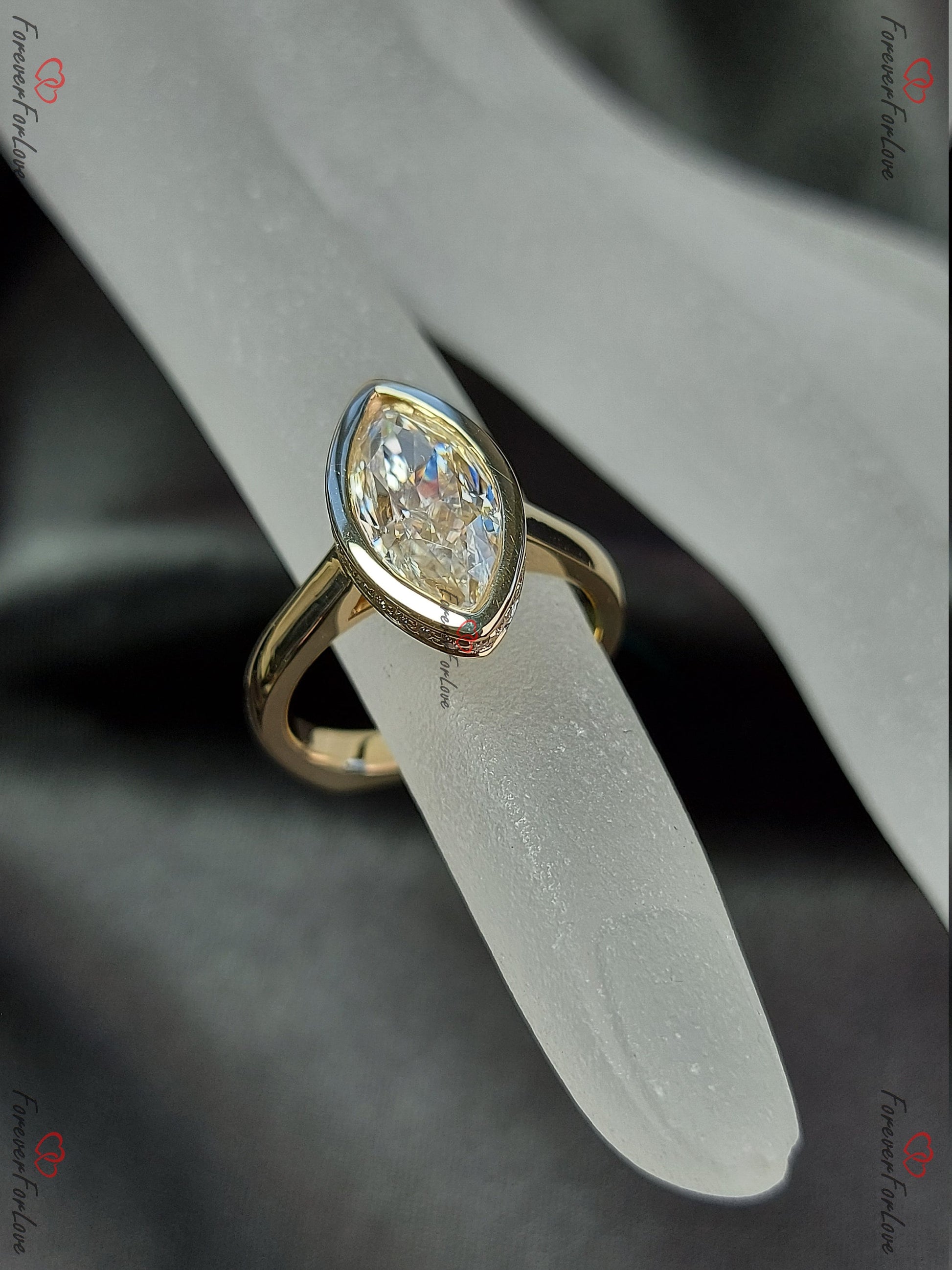 Marquise Diamond, Moissanite Engagement Ring