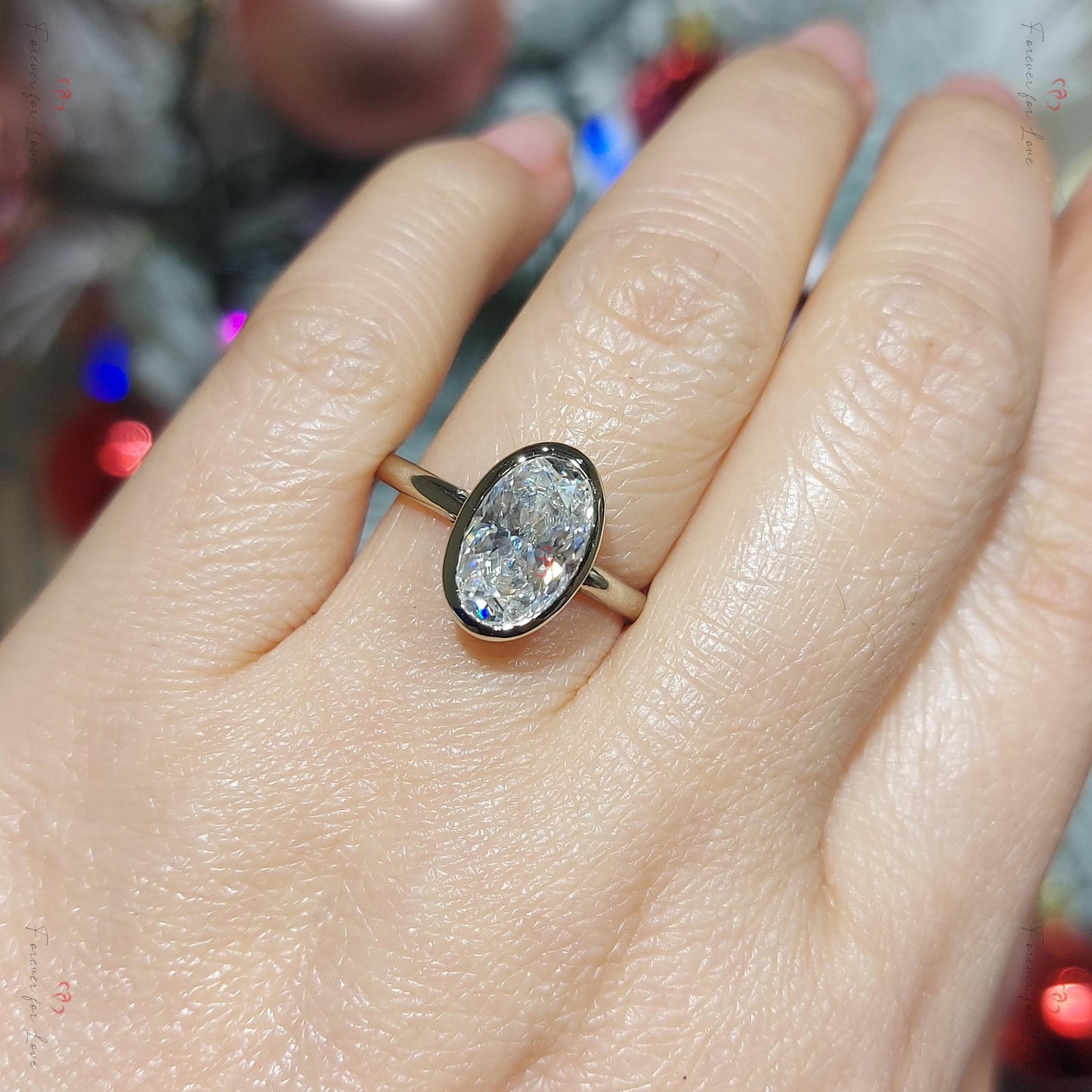 4 Ct Oval Diamond, Moissanite Solitaire Engagement Ring Oval cut 1Ct Moissanite Brilliant Cut engagement ring in 935 Argentium Silver — custom handcrafted by Forever For Love