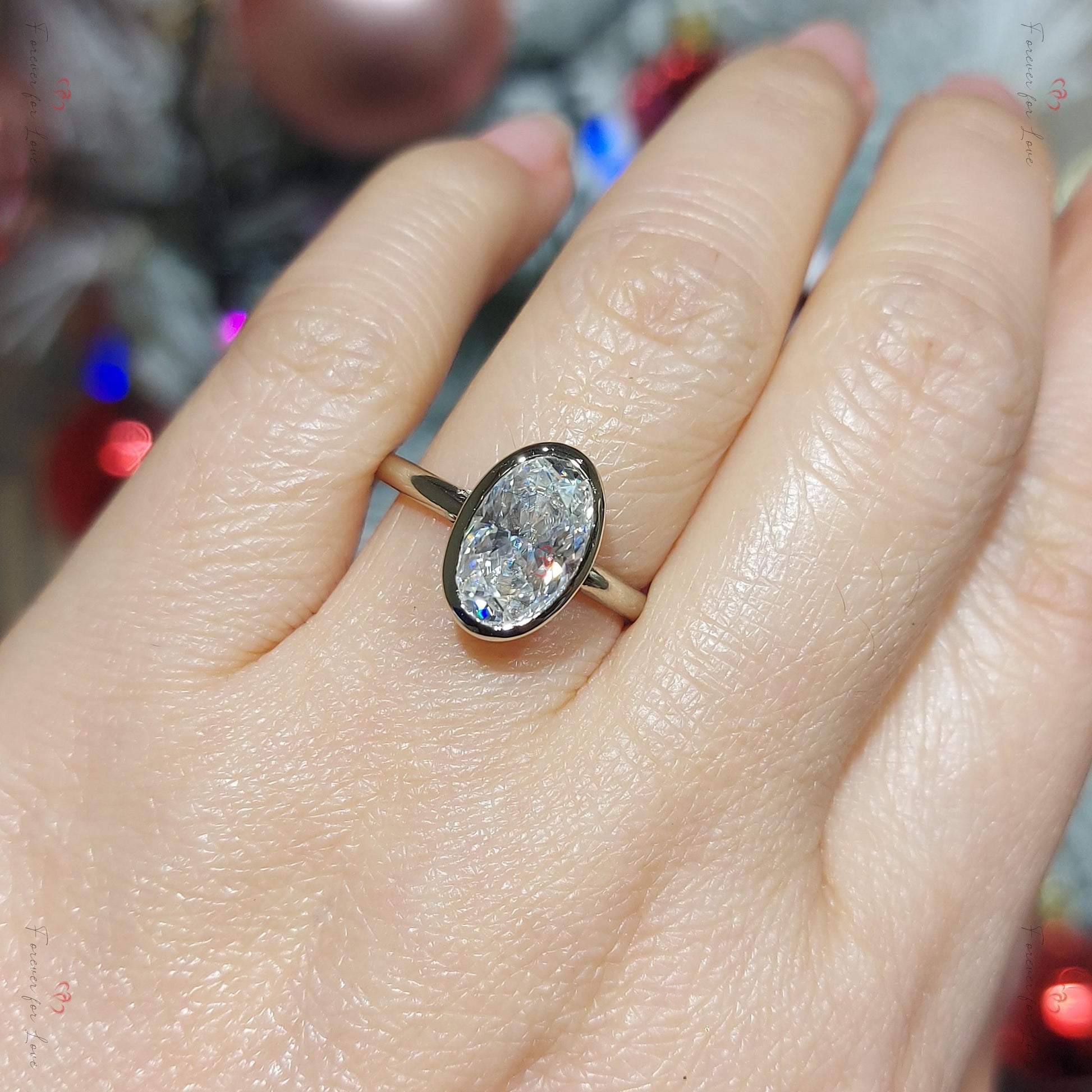 4 Ct Oval Diamond, Moissanite Solitaire Engagement Ring