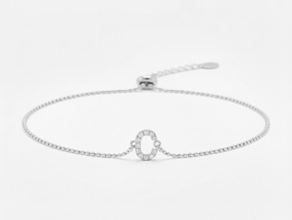 14K Gold Buchstabenarmband, Diamant Buchstabenarmband, Diamantanhänger, Buchstabenarmband, Massivgold, Initialenschmuck, Personalisiertes Geschenk Moissanite engagement ring in Gold or Platinum — custom handcrafted by Forever For Love