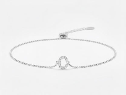 14K Gold Buchstabenarmband, Diamant Buchstabenarmband, Diamantanhänger, Buchstabenarmband, Massivgold, Initialenschmuck, Personalisiertes Geschenk