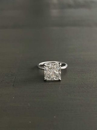 Radiant Moissanite Solitaire Engagement Ring