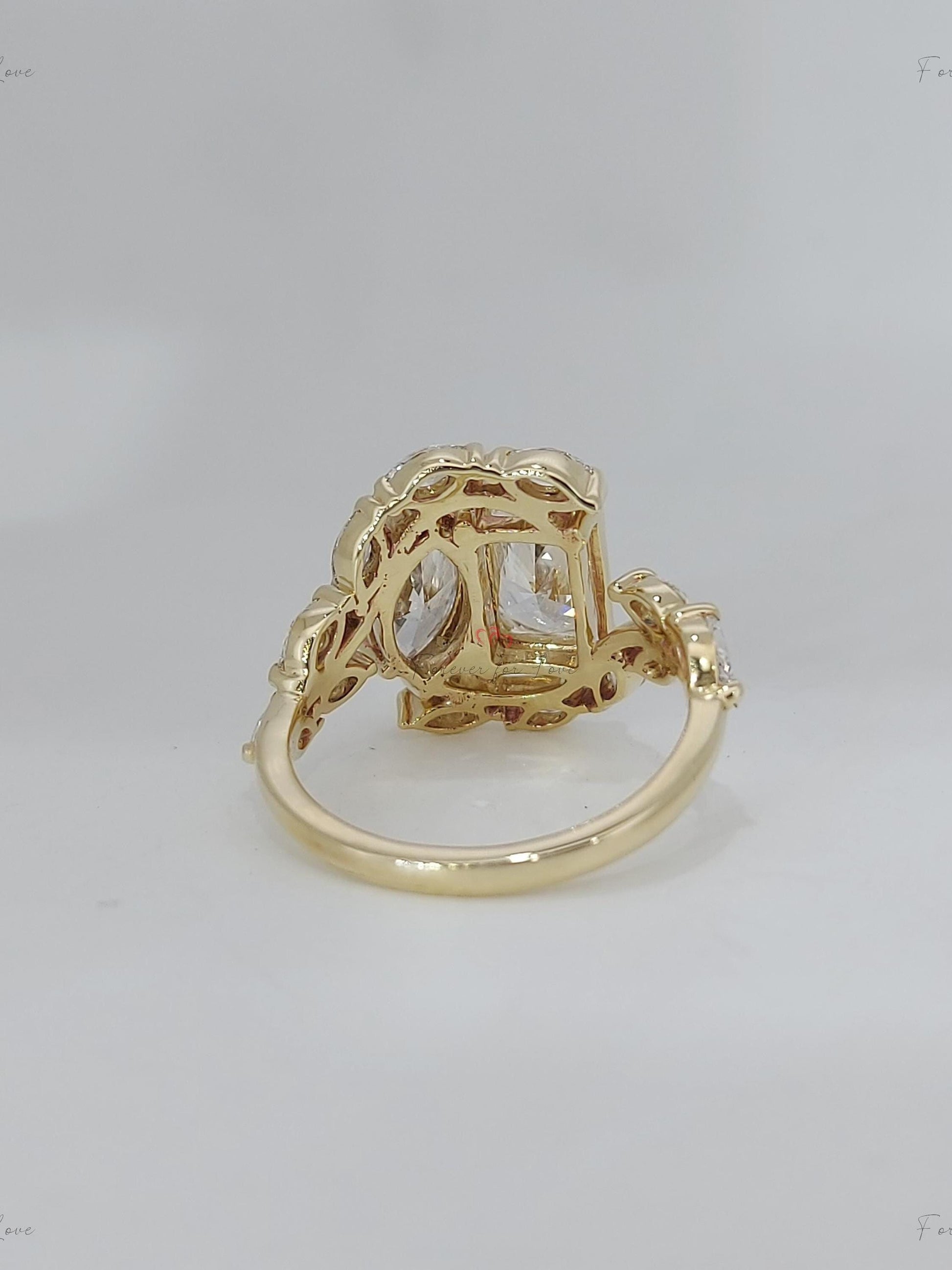 3 Ct Radiant Lab Diamond Engagement Ring