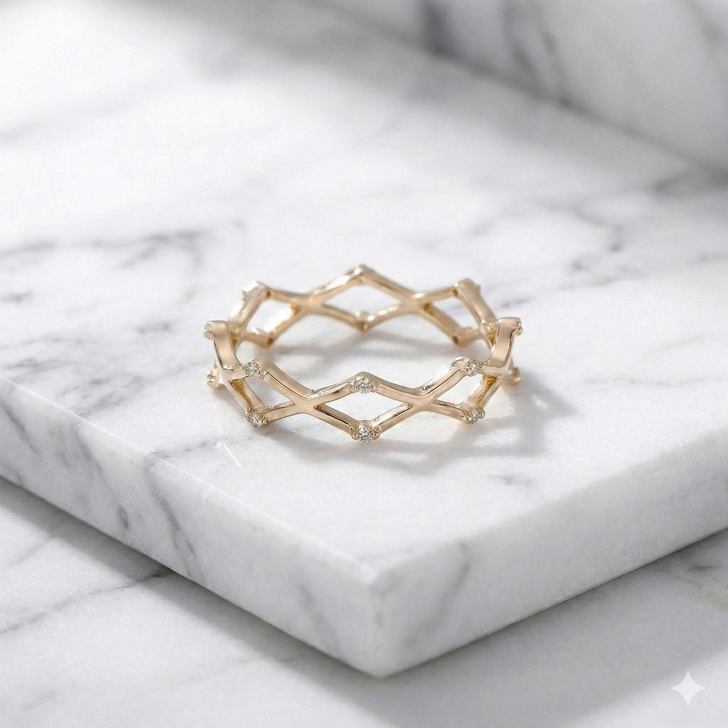 Genuine Lab Grown Diamond Ring X Criss Cross Ring Unique Minimalist Statement Ring Dainty Daily Wear Ring Solid 10k 14k 18k Gold Ring Gift Round cut 1Ct Moissanite Brilliant Cut engagement ring in 935 Argentium Silver — custom handcrafted by Forever For Love