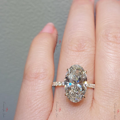 6.5 Ct Oval Diamond Engagement Ring