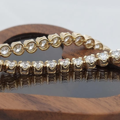Tennisarmband aus Diamanten 14K Gelbgold rundes Tennisarmband, Labor-gezüchtetes Armband, wunderschönes gelbes Diamantarmband, 3 mm rundes Armband.