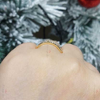 Princess Cut Diamond Half Eternity Ring 2.1 mm 18k 14k natural Wedding Band Channel Setting. Yellow Rose White Gold Platinum certified.