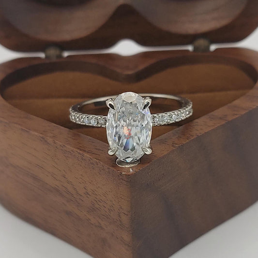 2 Ct Oval Diamond, Moissanite Engagement Ring