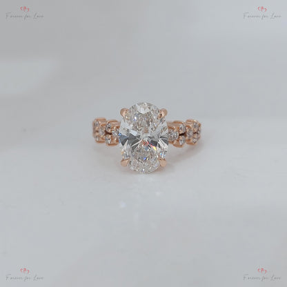 3 Ct IGI Certified Oval Diamond Engagement Ring