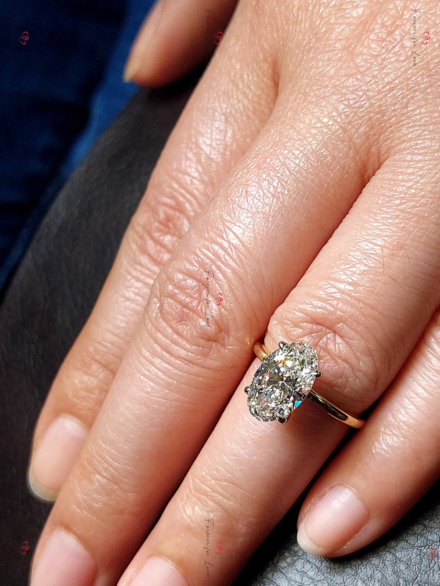3 Ct Oval Lab Diamond Engagement Ring with Delicate Accents Oval cut 1Ct Moissanite Brilliant Cut engagement ring in 935 Argentium Silver — custom handcrafted by Forever For Love