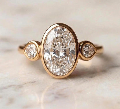 IGI Certified Oval Lab Diamond Solitaire Engagement Ring