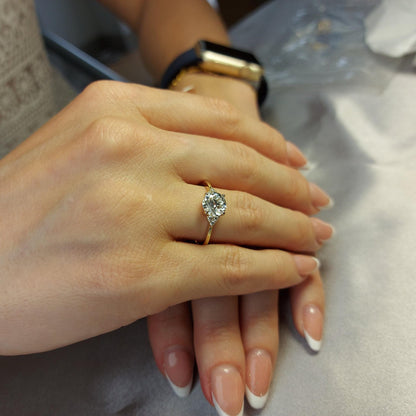 1.1 Ct IGI Certified Round Lab Diamond Three Stone Engagement Ring