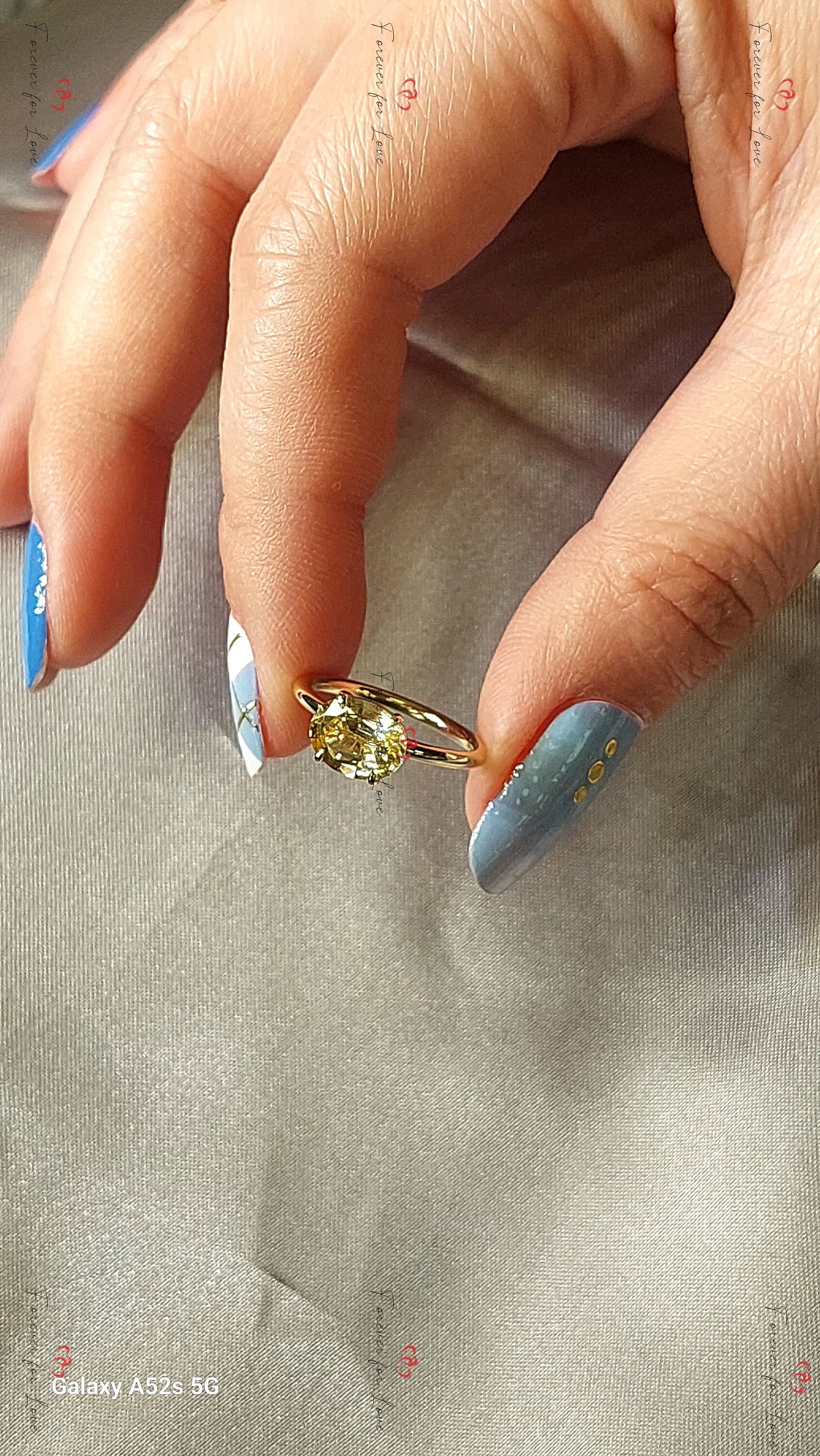 2 Ct Oval Yellow Sapphire Engagement Ring