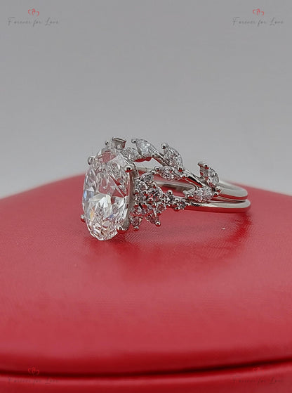 4 Ct Oval Lab Diamond Engagement Ring